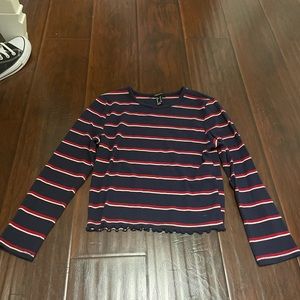 Red white and blue striped shirt